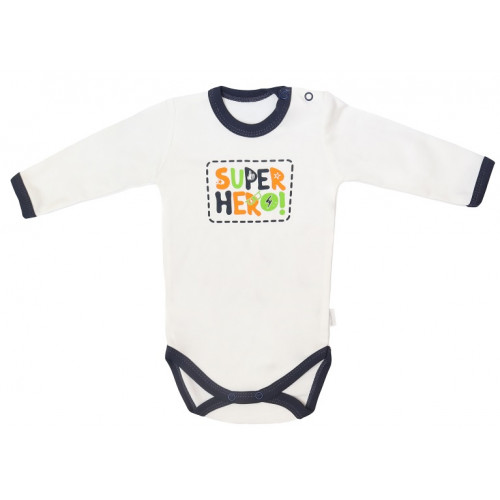 Mamatti Dojčenské body dlhý rukáv, Hero - biele, veľ. 80