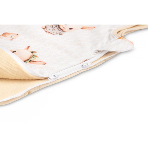 Spací pytel mušelín, bavlna, Bunny, 70x45cm, S - béžový