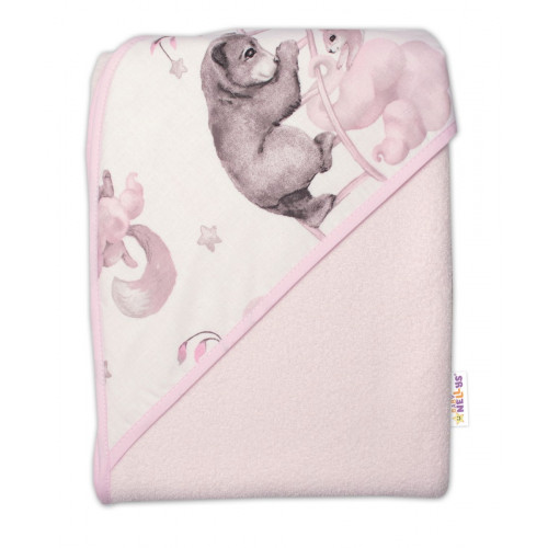 6-dielna výhod. sada s darčekom pre bábätko Baby Nellys, 135x100 Zvířátka na mráčku,ružová