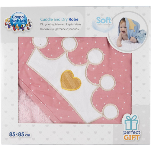 Canpol Babies Mäkká osuška s kapucňou 85x85cm - Queen, ružová