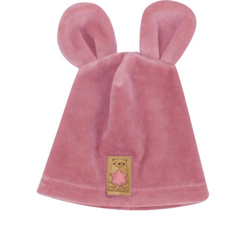 Z&Z Velúrová, semišková čiapočka s uškami, púdrová