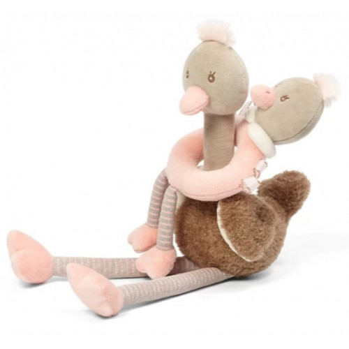 BabyOno Sada edukačných hračiek - Ostrich Mcknox family, sivá, ružová