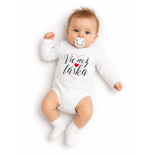 Body dlhý rukáv, Víc než láska, Baby Nellys, biele, veľ. 80