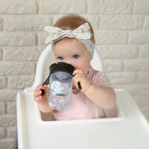 Nevylievajúci hrnček s úchytmi, I love my Daddy 240 ml, čierna