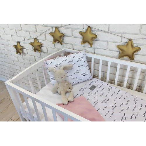 Baby Nellys 2-dielna súprava do postieľky Velvet růžový, spiace očká