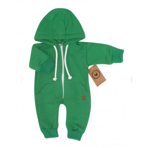 Z&Z Detský teplákový overal s kapucňou, zelený, veľ. 80