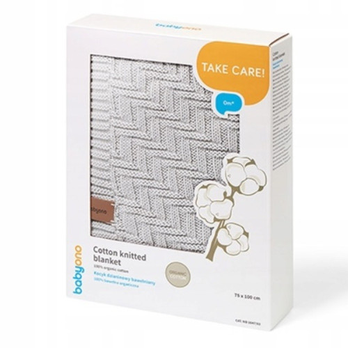 Detská bavlnená deka, 75x100cm - šedá