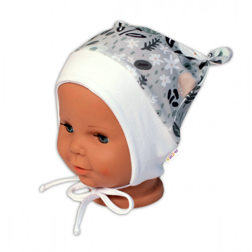 Baby Nellys Dojčenská čiapočka uzlíček na zaväzovanie - Palouček, mätová