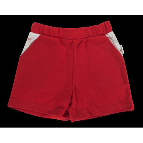 Dojčenské bavlnené nohavičky, kraťasky Mamatti Pirát - červené, veľ. 104