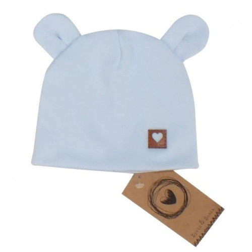 Z & Z Dvojvrstvová bavlnená čiapočka LOVE TEDDY, sv. modrá