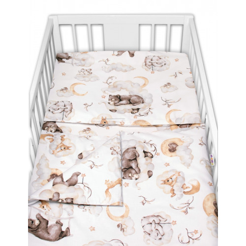 6-dielna výhod. sada s darčekom pre bábätko Baby Nellys, 120x90 Zvířátka na mráčku, bežová