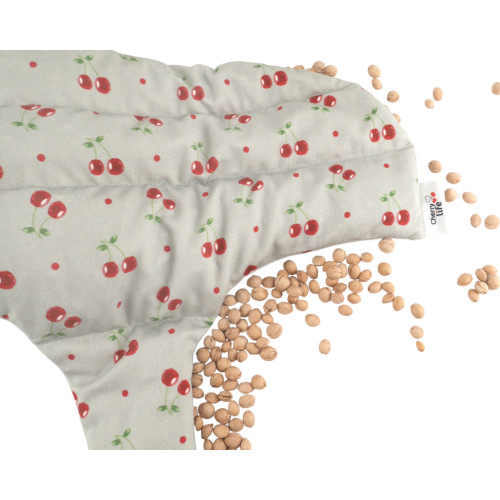 Dámsky nahrievací pás s čerešňovými kôstkami, termofor - Cherry life, sivý