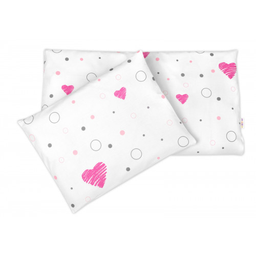 Súprava do kočíkov s výplňou, I love Girl Baby Nellys, ružová/biela