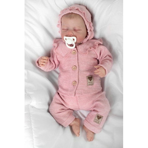 Pletené nohavice Hand Made Girl, Baby Nellys, ružové, veľ. 74