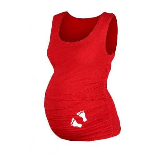 Top, tielko Dana s potlačou Nožičiek - červené, vel´. L/XL