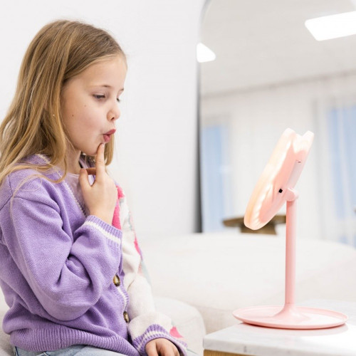 Kozmetické zrkadlo s ľad podsvietením, Pink Cat