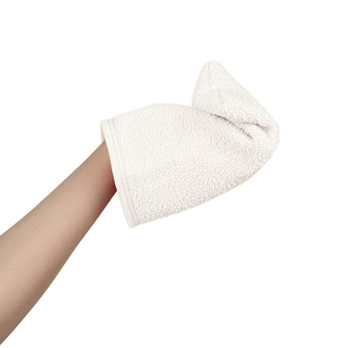Detská umývacia rukavica XL Akuku – 100 % bavlna, 15×20 cm, od narodenia, krémová