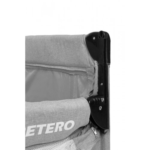 Cestovná postieľka so sťahovacou bočnícou, ESTI - sivá