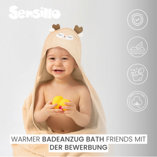 Detská osuška 100x100cm, froté bavlna, Srnka - béžová, hnedá