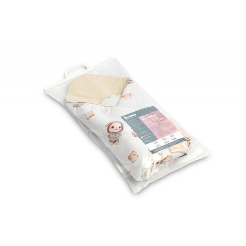 Zavinovačka pre bábätko, mušelín, bavlna - Králičkovia, béžová