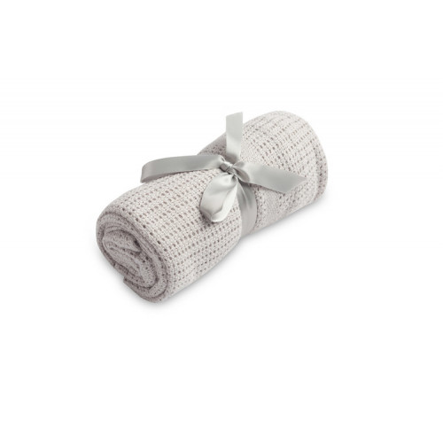 Jemná ažurková bavlnená dečka 110x70 - šedá