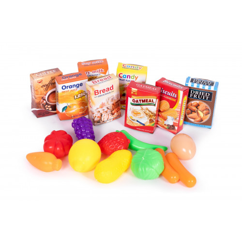 Nákupný vozík pre malé mamičky, 18 kusov, ružový