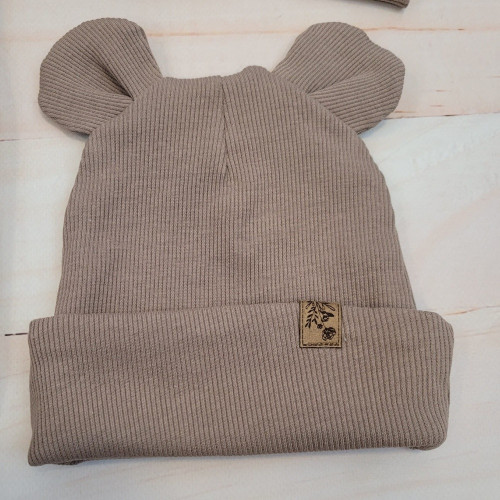 Oteplený detský overal so šľapkami a kapucňou + čiapočka, 2D, hnedá