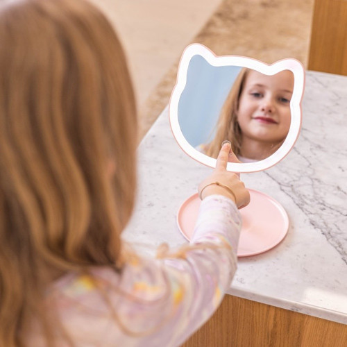 Kozmetické zrkadlo s ľad podsvietením, Pink Cat