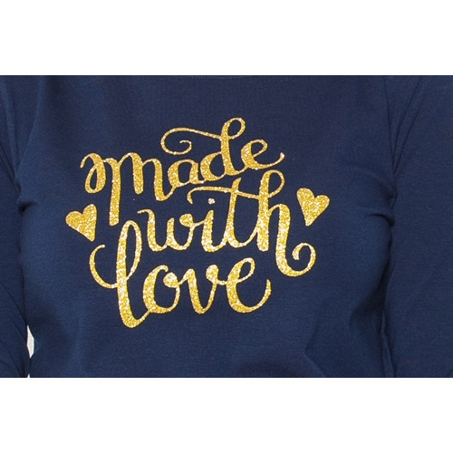 Be MaaMaa Tehotenské  tričko dlhý rukáv In Love - tm. modrá - XL