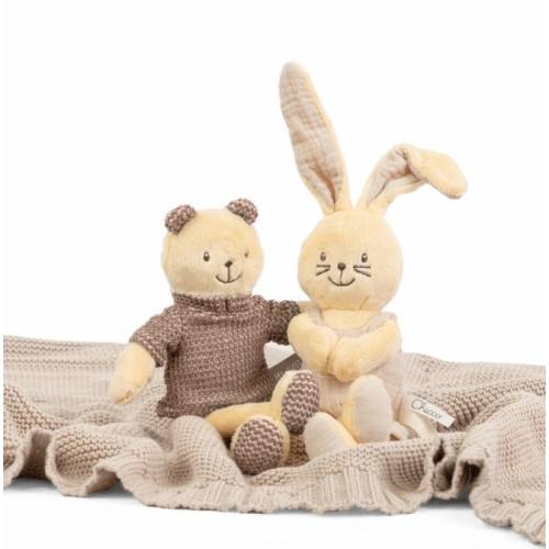 CHICCO plyšový zajko s hrkálkou My Sweet Doudou - krémový