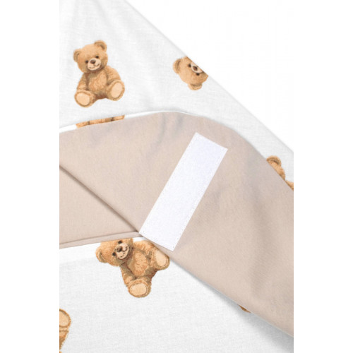 Zavinovacia deka s kapucňou bavlna, 90x90cm, Míš - biela s potlačou