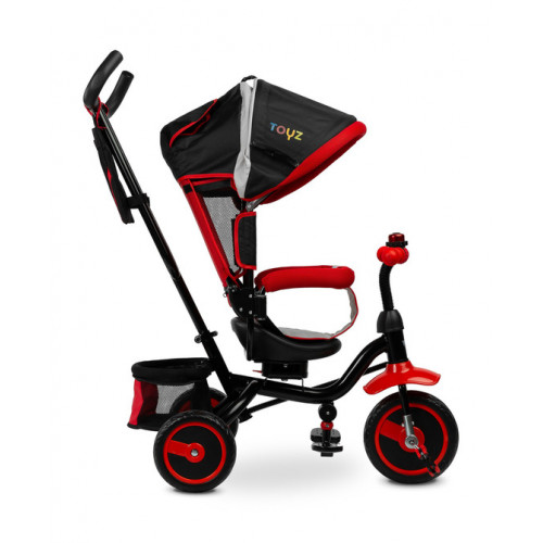 Detská trojkolka Timmy 3v1 s vodiacou tyčou, rastúca - červená