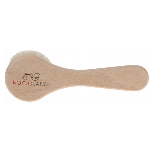 Drevená velká kefa s mäkkým prírodným vlasom, prírodná