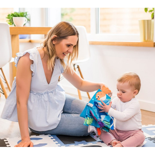 Penové puzzle - Písmená, 10ks, modrá / čierna / biela