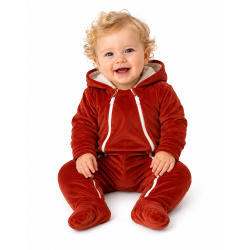 Mamatti Dojčenský overal VELVET, Baby Fox - hnědý, veľ. 68