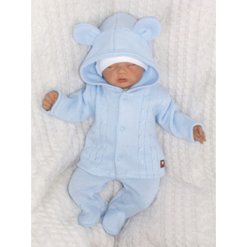 5-dielna kojenecká súpravička do pôrodnice - modrá, biela, veľ. 56