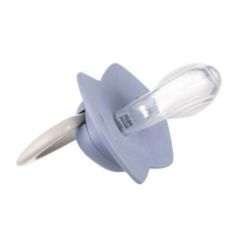 Canpol Babies Sada 2 ks symetrických silikónových cumlíkov, 18m +, PURE COLOR modrý