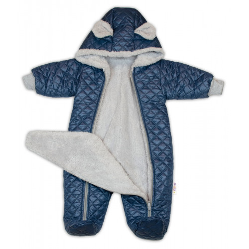 Zimná dojčenská kombinéza s kapucňou Bear Club, granát