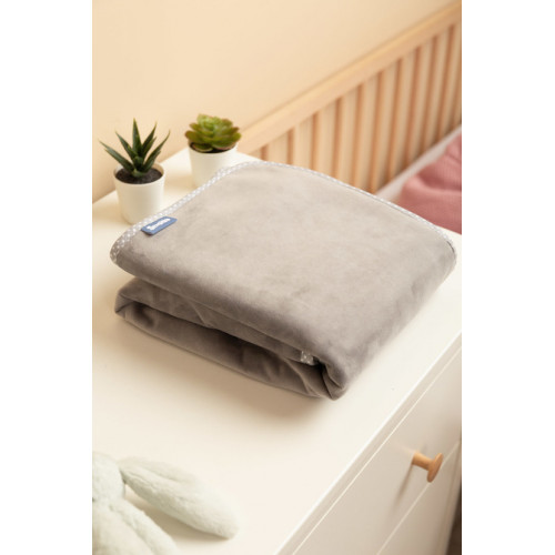 Plyšová obojstranná deka 80x100 cm, šedá/krémová