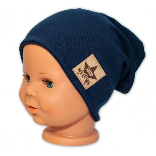 Baby Nellys Hand Made Jarná/jesenná bavlnená čiapka - dvojvrstvová, granátová, vel. 110
