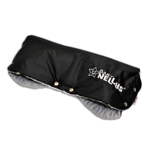 Rukávnik ku kočíku Baby Nellys ® Minky - sv. sivá/čierny