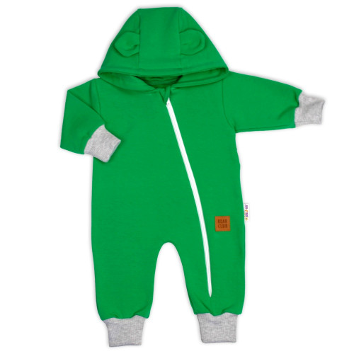Rastúci teplákový overal pre bábätko, čiapky, topánky, 3D, Nature - zelený, veľ. 80/86