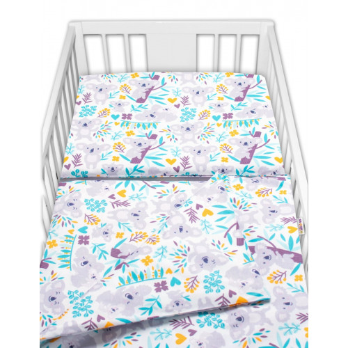 3-dielna sada - mantinel s obliečkami Koala na strome, 135x100 cm