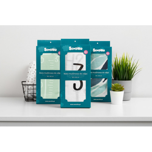 Míľniková mušelínová plienka/dečka 120x120 cm Boho Sensillo, mätová