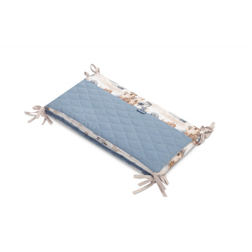 Mantinel do postieľky, mušelín, bavlna - Dráčik, modrý, jeans