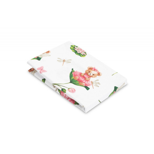 Bavlnená prestieradlo do postieľky 120x60cm - Medvedík Ruženka