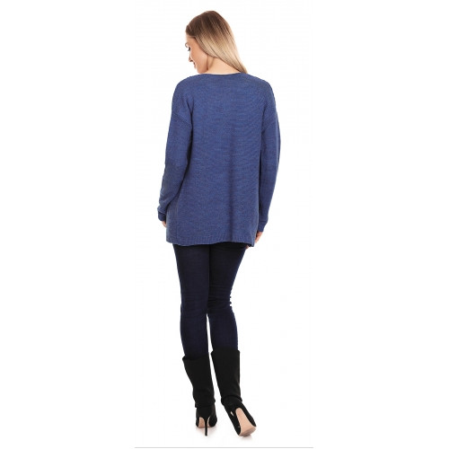 Be MaaMaa Tehotenský svetrík, kardigan s vreckami - jeans