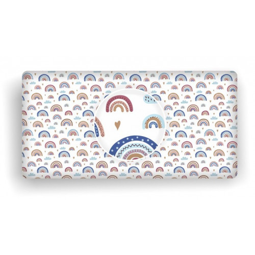 Bavlnená prestieradlo  70 x 140 cm - Dúha, pastelová/biela