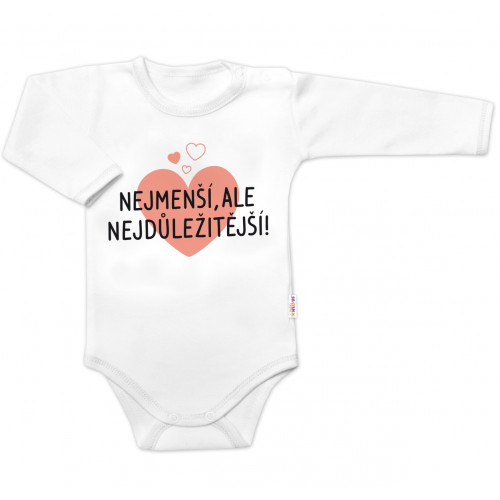 Body dlhý rukáv, Nejmenší, ale nejdůležitější, Baby Nellys, biele, veľ. 74