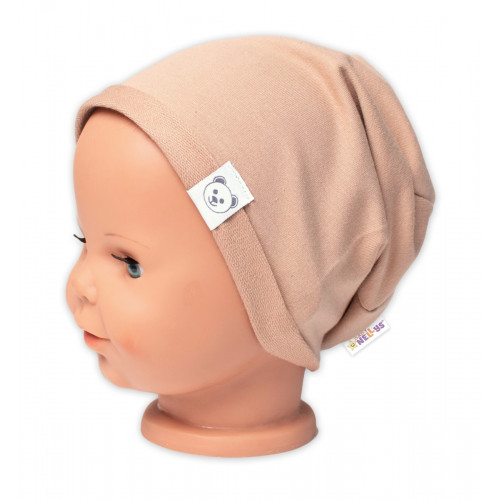 Čiapka s nákrčníkom bavlna, Little Bear, Baby Nellys Nellys, béžová
